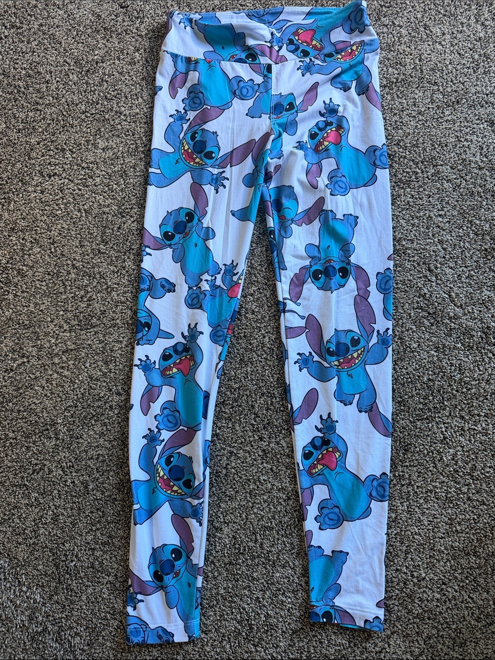 Disney Blue Stitch Print Leggings